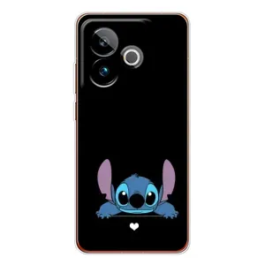 Чехол с принтом Стич на Realme GT 7 (Стич на черном)