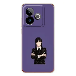 Чехлы Венсдей на Realme GT 7 Уэнсдей (AlphaPrint) (Уэнздей в черном)