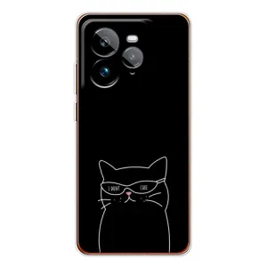 Чехол с рисунком кот на Realme GT 7Pro (Равнодушный кот)