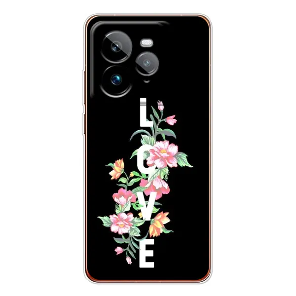 Чехол с принтом «Цветы LOVE» для Realme GT 7Pro
