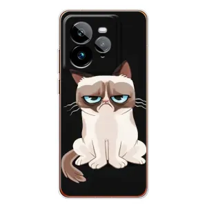 Чехол с принтом для Realme GT 7Pro (AlphaPrint) Модные коты (Грустный кот)