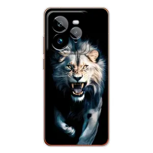 Чехол с картинкой «Хищники» для Realme GT 7Pro (Лев в темноте)
