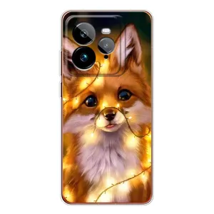 Чехлы с картинкой Лисички для Realme GT 7Pro (VPrint) (Лисичка в гирляндах)