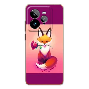 Чехлы с картинкой Лисички для Realme GT 7Pro (VPrint) (Лисичка с розочкой)