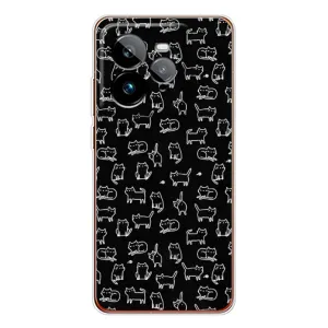 Чехол с принтом для Realme GT 7Pro (AlphaPrint) Модные коты (Меленькие котики)