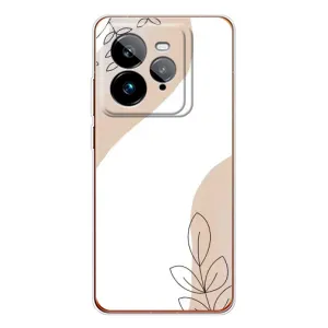 Силконовий чохол з принтом в квітах на Realme GT 7Pro (Нюдова гілочка абстракція)