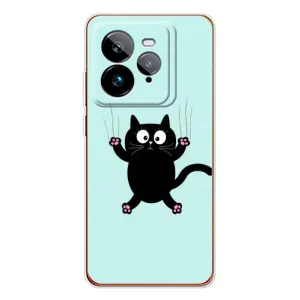 Чехол с принтом для Realme GT 7Pro (AlphaPrint) Модные коты (Падающий кот)