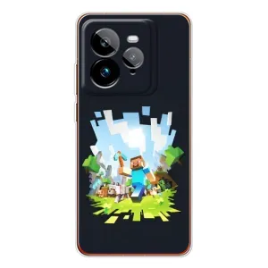 Чохол Майнкрафт на Realme GT 7Pro (AlphaPrint) Minecraft (персонажі Minecraft)