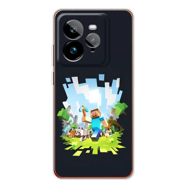 Чехол с принтом «персонажи Minecraft» для Realme GT 7Pro