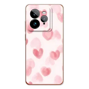 Чехол с розовым рисунком для Realme GT 7Pro (Розовые сердечки)