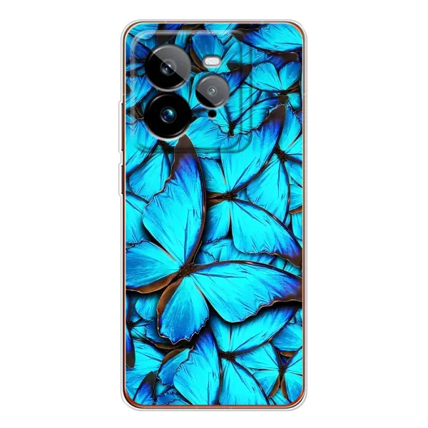 Чехол с принтом «Синие бабочки» для Realme GT 7Pro