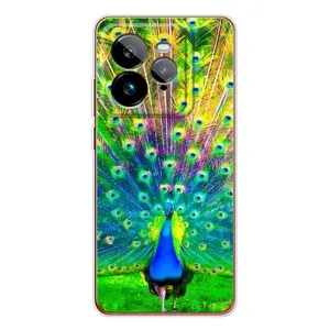 Чехол с птицами на Realme GT 7Pro (VPrint) (Яркий Павлин)