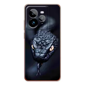 Чехол с картинкой «Хищники» для Realme GT 7Pro (Черная змея)