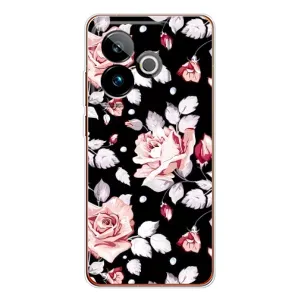 Чехлы с Цветами для Realme GT 7T (VPrint) (Цветочки на черном)