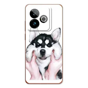 Чехлы с собаками для Realme GT 7T (VPrint) (Довольный Хаски)