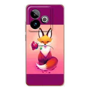 Чехлы с картинкой Лисички для Realme GT 7T (VPrint) (Лисичка с розочкой)