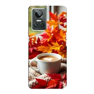 Чехол с уникальным дизайном «Осень с кофе» для Realme GT Neo 3