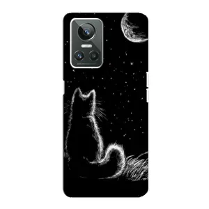 Чохол з принтом для Realme GT Neo 3 (AlphaPrint) Модні коти (Котик і місяць)