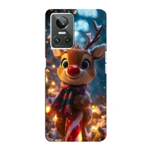 Яскравий чохол для Realme GT Neo 3 з Зимові Оленята (Олень з шарфом)