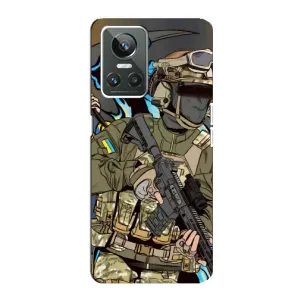 Чехлы с картинкой ЗСУ для Realme GT Neo 3 (AlphaPrint) (Воїн ЗСУ)