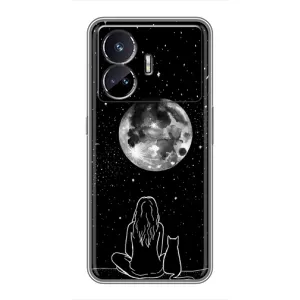 Чехол с рисунком кот на Realme GT Neo 5 (Девушка с котом)