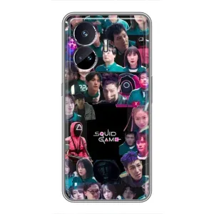 Чехол Гра в кальмара для Realme GT Neo 5 (Коллаж Игра кальмара)