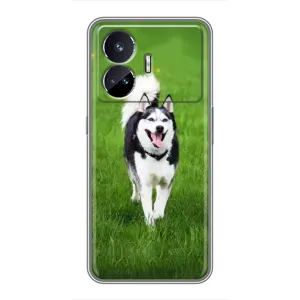 Чехол с Хаски для Realme GT Neo 5 - (AlphaPrint) (Радостный Хаски)