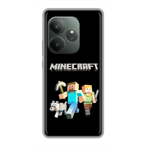 Чехол с принтом «герои Minecraft» для Realme GT Neo 6 SE