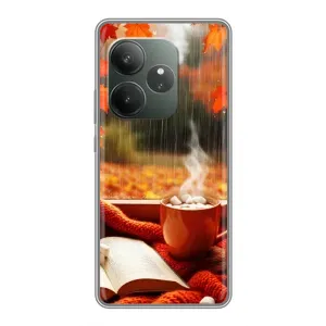 Чехол с уникальным дизайном «Осень с кофе» для Realme GT Neo 6 SE (Кофе и дождь)