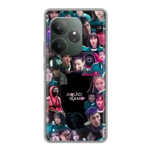 Чехол Гра в кальмара для Realme GT Neo 6 SE (Коллаж Игра кальмара)