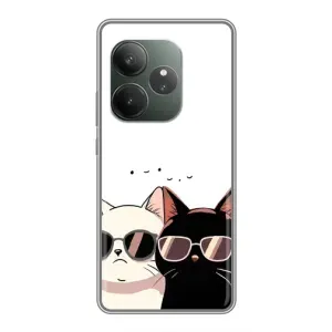 Чехол с рисунком кот на Realme GT Neo 6 SE (Коты в очках)