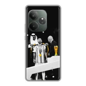 Чехлы для Realme GT Neo 6 SE (Leo чемпион) (AlphaPrint) (Месси в накидке)