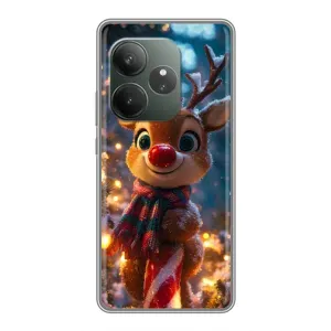 Яскравий чохол для Realme GT Neo 6 SE з Зимові Оленята (Олень з шарфом)