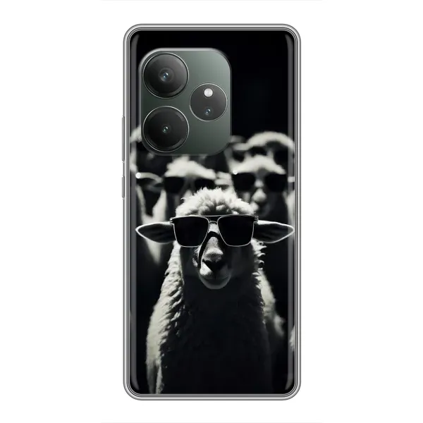 Чохол з принтом «Овечка в окулярах» для Realme GT Neo 6 SE Чохол з принтом «Овечка в окулярах» для Realme GT Neo 6 SE