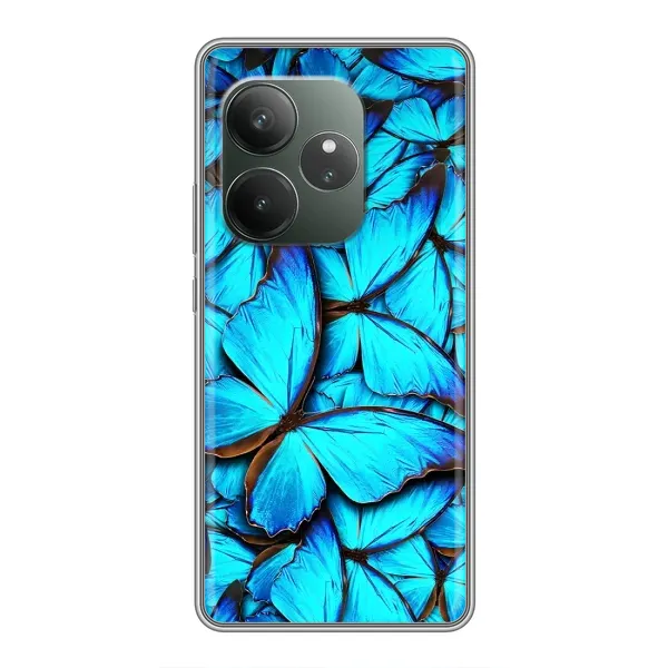 Чехол с принтом «Синие бабочки» для Realme GT Neo 6 SE