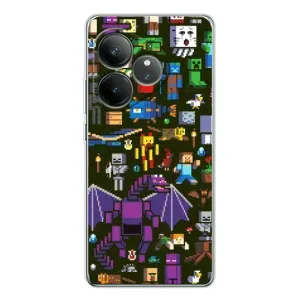 Чохол Майнкрафт на Realme GT Neo 6 (AlphaPrint) Minecraft (Колаж Майнкрафт)
