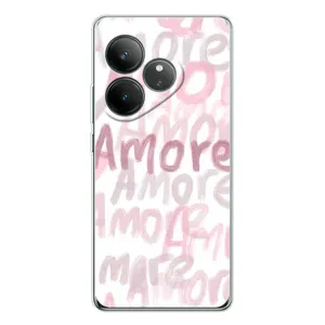 Чехол с розовым рисунком для Realme GT Neo 6 (Аморе любовь)