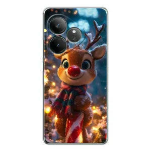 Яскравий чохол для Realme GT Neo 6 з Зимові Оленята (Олень з шарфом)