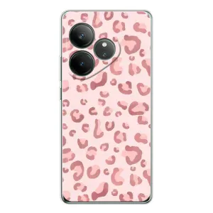Чехол с розовым рисунком для Realme GT Neo 6 (Розовый леопард)