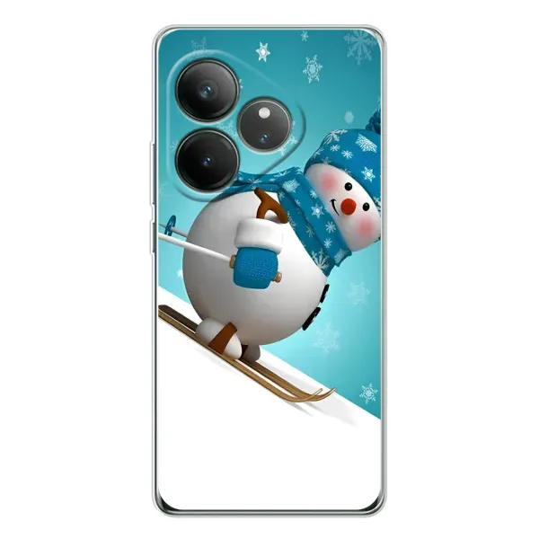 Чехол с принтом «Снеговик на лыжах» для Realme GT Neo 6