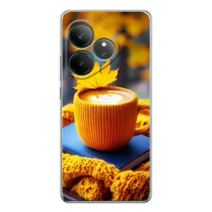 Чехол с уникальным дизайном «Осень с кофе» для Realme GT Neo 7 (Кофе на желтом пледе)