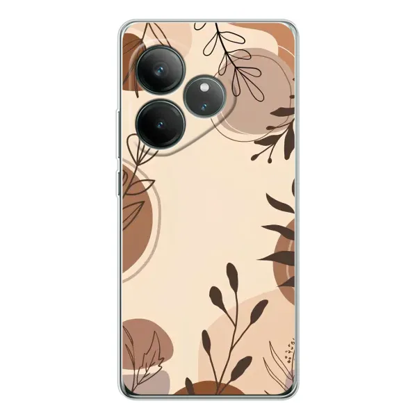 Чехол с принтом «Коричневые цветы» для Realme GT Neo 7