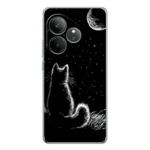 Чохол з принтом для Realme GT Neo 7 (AlphaPrint) Модні коти (Котик і місяць)