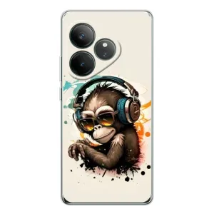 Чохол з Мавпами Realme GT Neo 7 - (AlphaPrint) (Макака в навушниках)