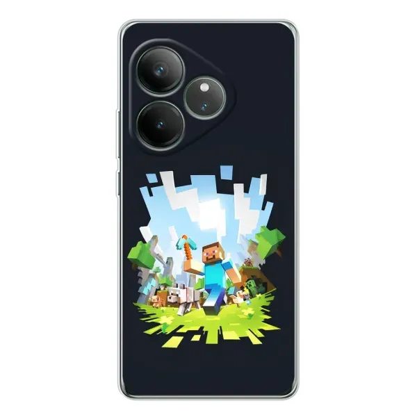 Чехол с принтом «персонажи Minecraft» для Realme GT Neo 7
