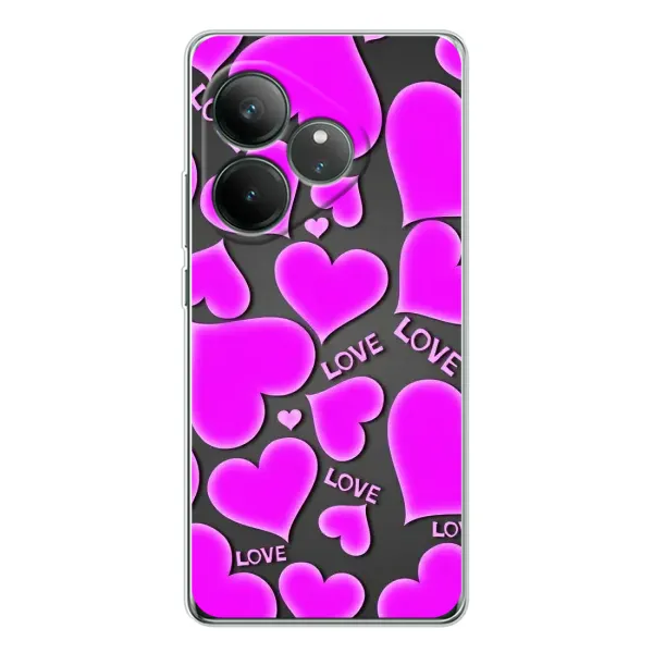 Чехол с принтом «Pink hearts» для Realme GT Neo 7