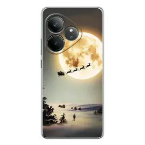 Новорічні, Святкові Чохли для Realme GT Neo 7 - 2024 год (Санта на місяці)