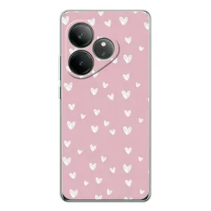 Чохол з розовим принтом для Realme GT Neo 7 (Сердечки на рожевому)