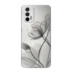 Чехол с принтом «Черные цветы» для Realme GT