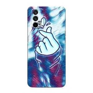 Чохол з принтом для Realme GT (AlphaPrint - Знак сердечка) (Радужне серце)
